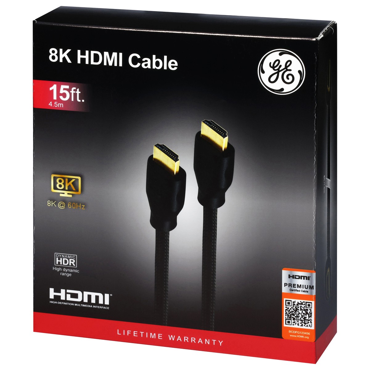 slide 3 of 3, GE 8K HDMI 15 Ft Cable 1 Each, 1 ct