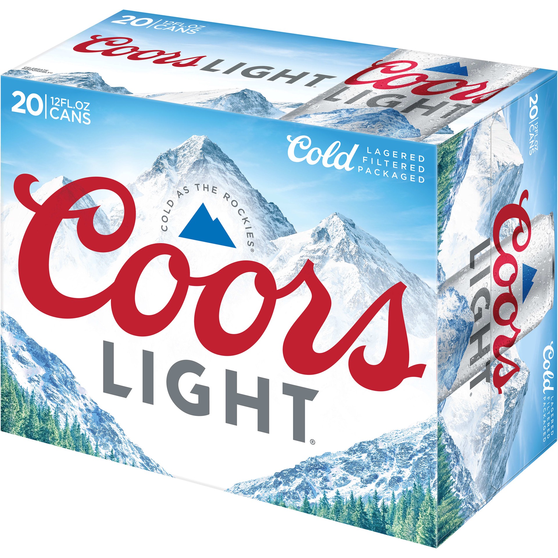 slide 2 of 5, Coors Light Lager Beer, 20 Pack, 12 Fl. Oz. Cans, 4.2% Abv, 20 ct