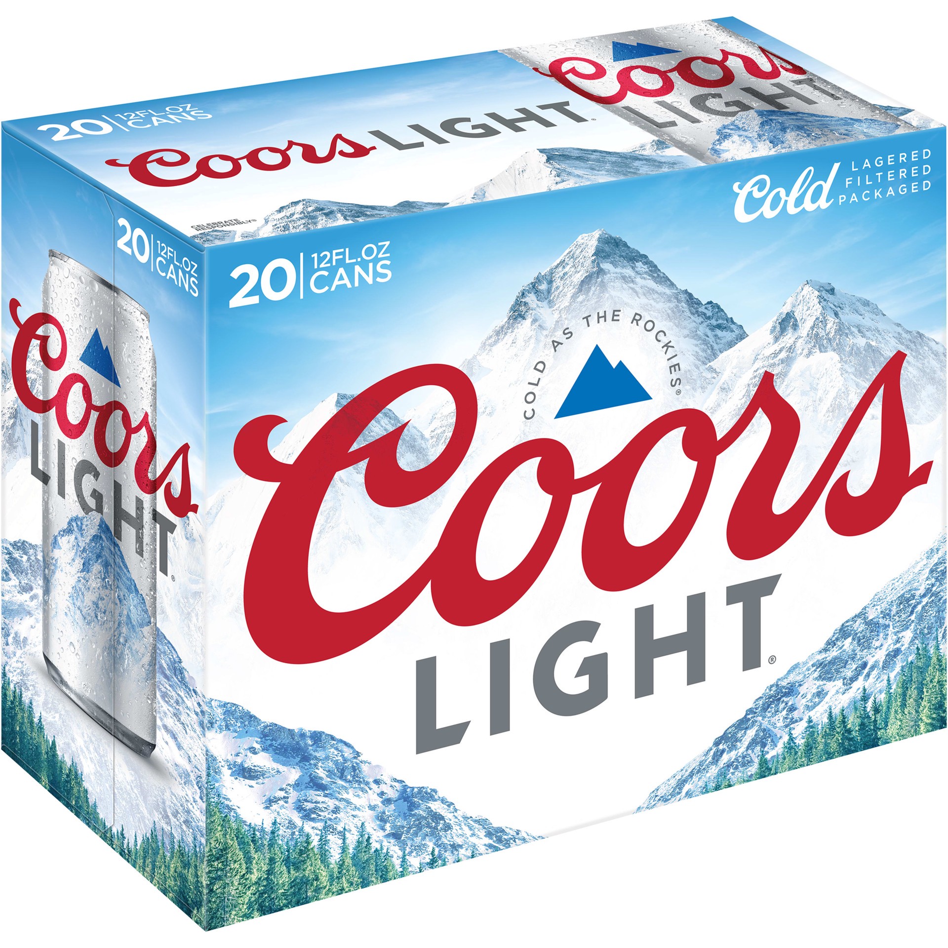 slide 5 of 5, Coors Light Lager Beer, 20 Pack, 12 Fl. Oz. Cans, 4.2% Abv, 20 ct