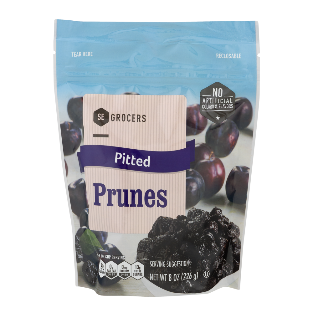 slide 1 of 1, SE Grocers Pitted Prunes Pouch, 8 oz