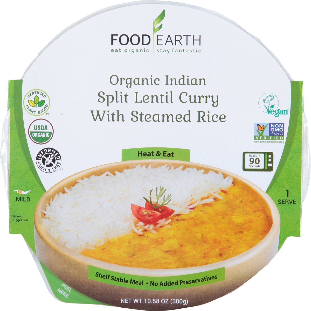 slide 7 of 9, Food Earth Split Lentil Curry, Organic, Indian, Mild, 10.58 Ounce, 10.58 oz