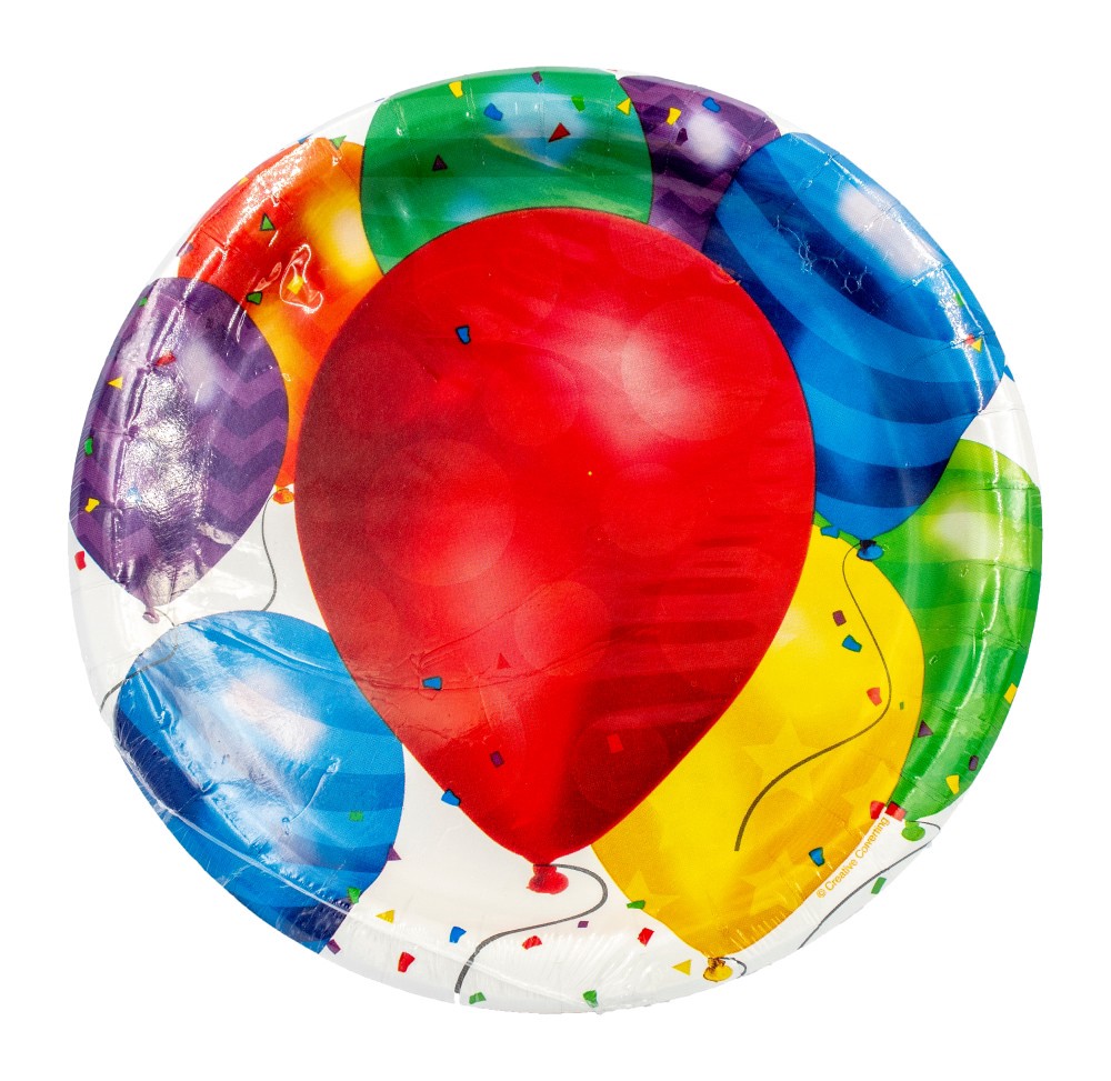 slide 1 of 6, Creative Converting Party Creations Balloon Blast Dinner Plate, 8 ct