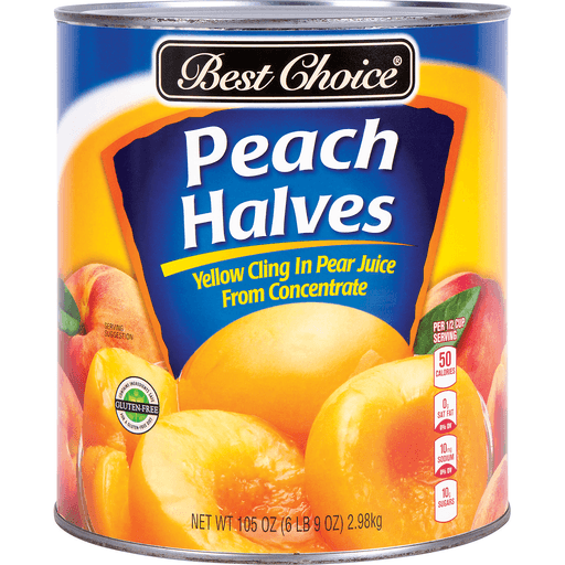 slide 1 of 1, Best Choice Peach Halves, 105 oz