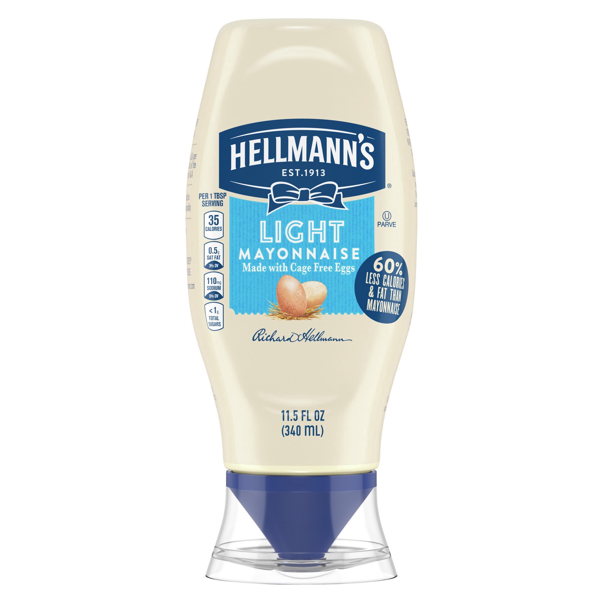 slide 1 of 5, Hellmann's Light Mayonnaise Squeeze Mayo 11.5 oz, 11.5 fl oz