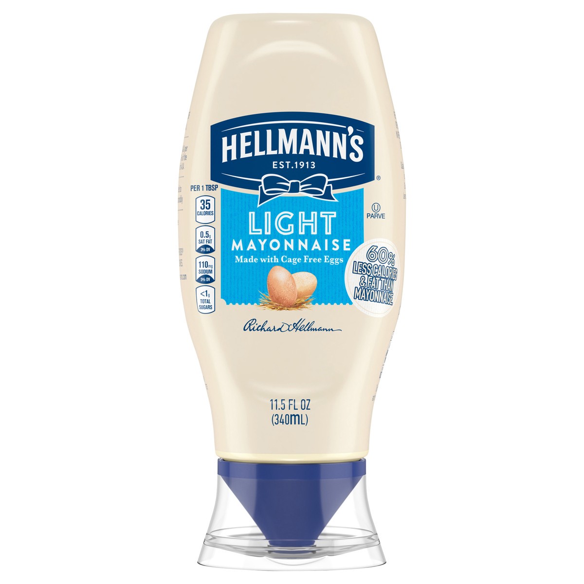 slide 1 of 5, Hellmann's Squeeze Light Mayonnaise, 11.5 oz