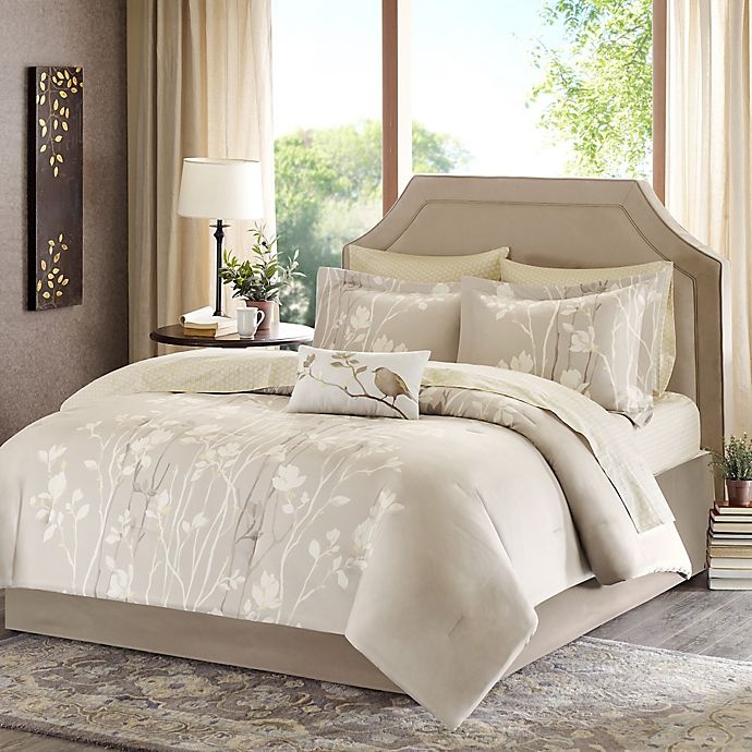 slide 1 of 1, Madison Park Vaughn King Comforter Set - Taupe, 9 ct