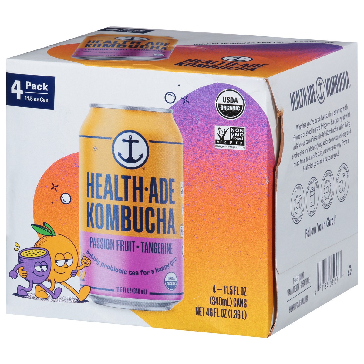 slide 3 of 14, Health-Ade Health Ade Kombucha- Passionfruit Tangerine - 4 ct, 4 ct