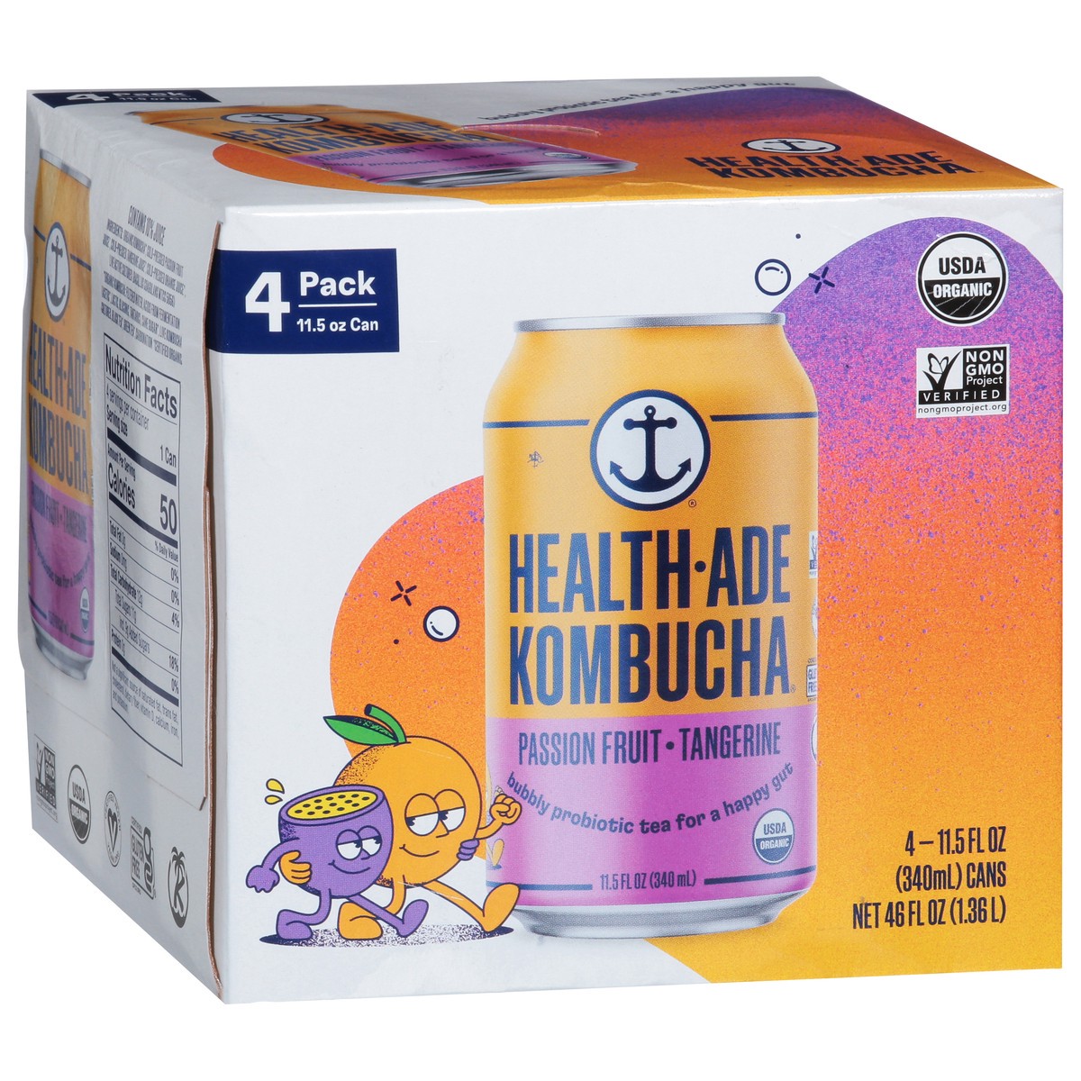 slide 7 of 14, Health-Ade Health Ade Kombucha- Passionfruit Tangerine - 4 ct, 4 ct