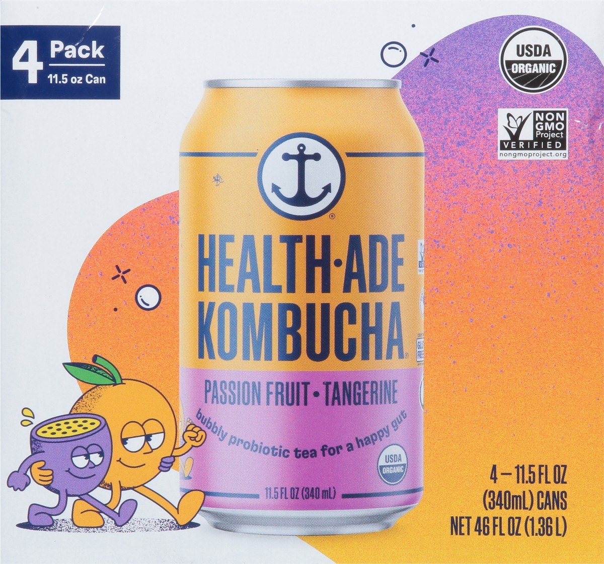 slide 5 of 14, Health-Ade Health Ade Kombucha- Passionfruit Tangerine - 4 ct, 4 ct