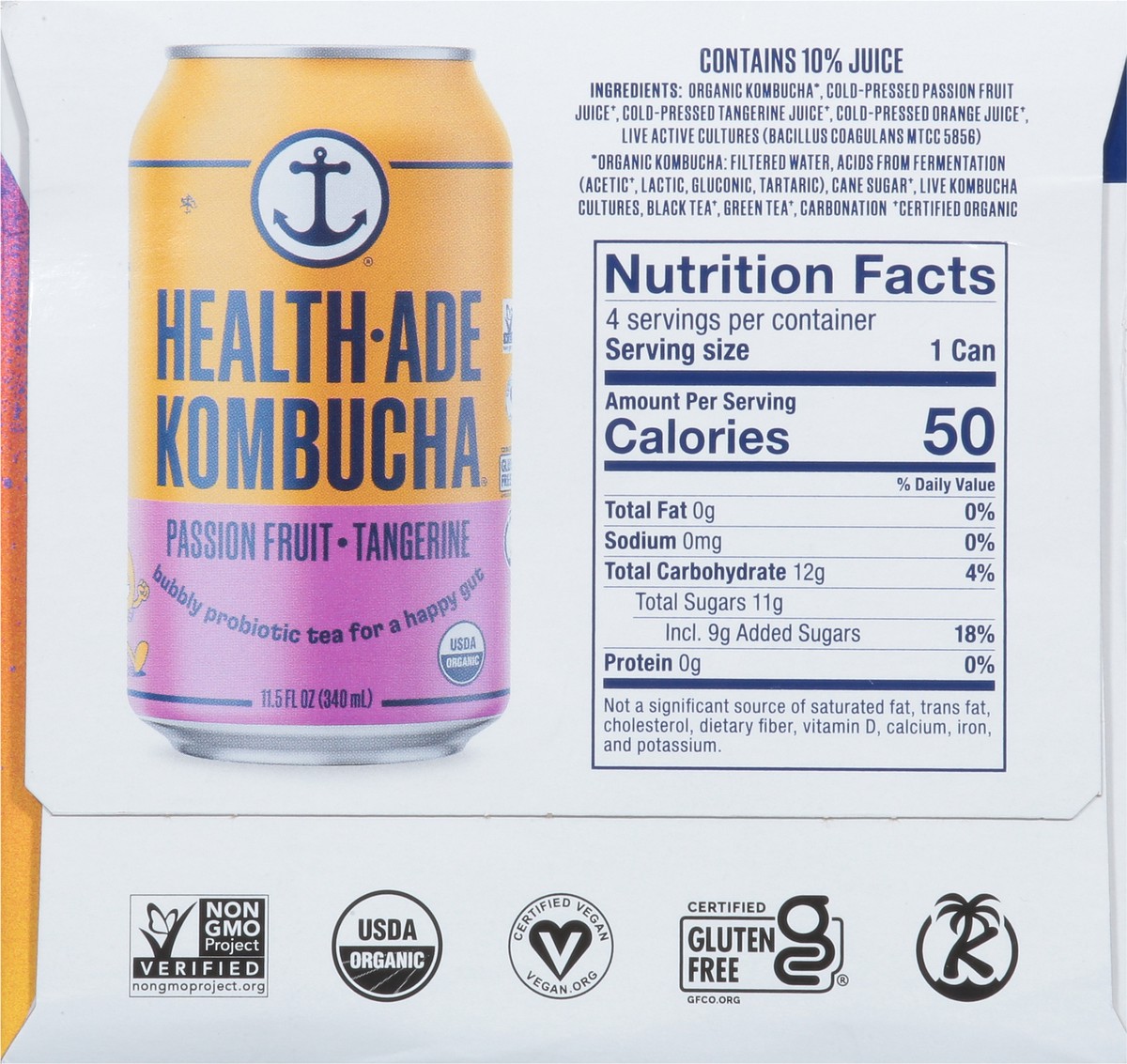 slide 6 of 14, Health-Ade Health Ade Kombucha- Passionfruit Tangerine - 4 ct, 4 ct