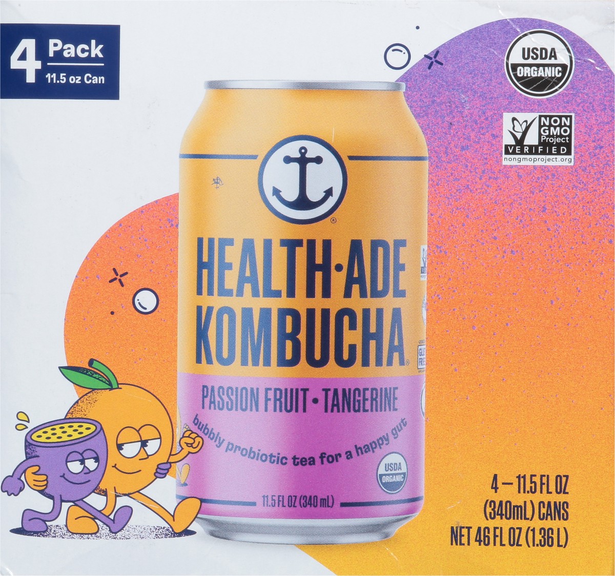 slide 14 of 14, Health-Ade Health Ade Kombucha- Passionfruit Tangerine - 4 ct, 4 ct