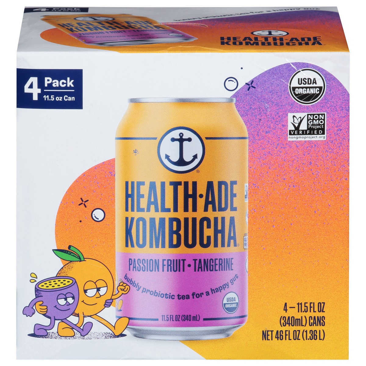 slide 10 of 14, Health-Ade Health Ade Kombucha- Passionfruit Tangerine - 4 ct, 4 ct
