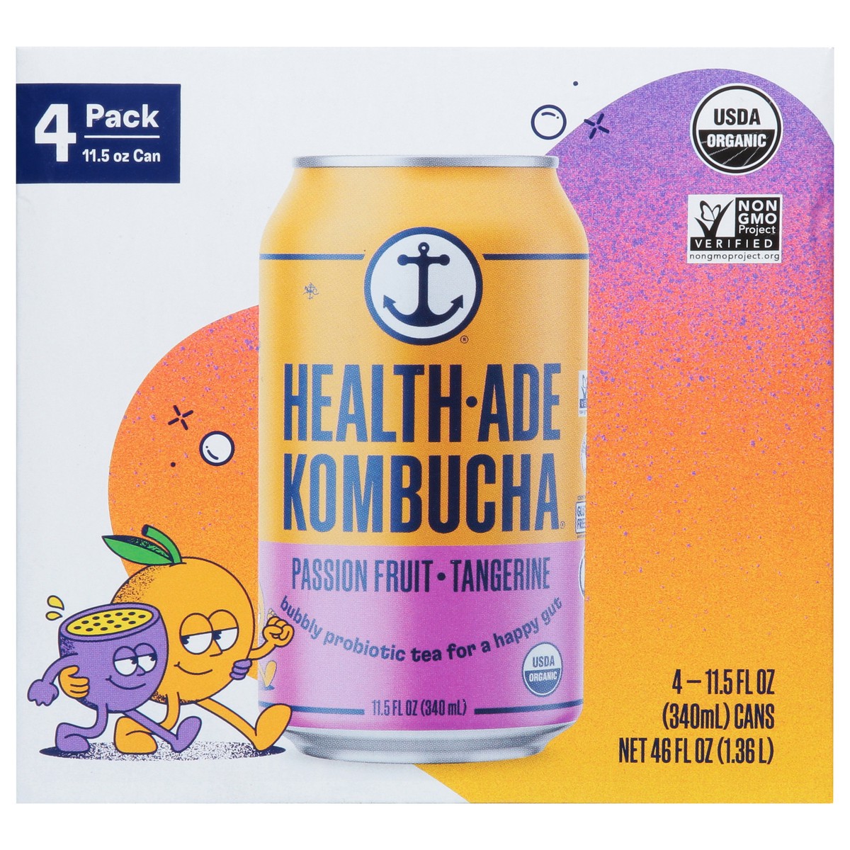 slide 4 of 14, Health-Ade Health Ade Kombucha- Passionfruit Tangerine - 4 ct, 4 ct
