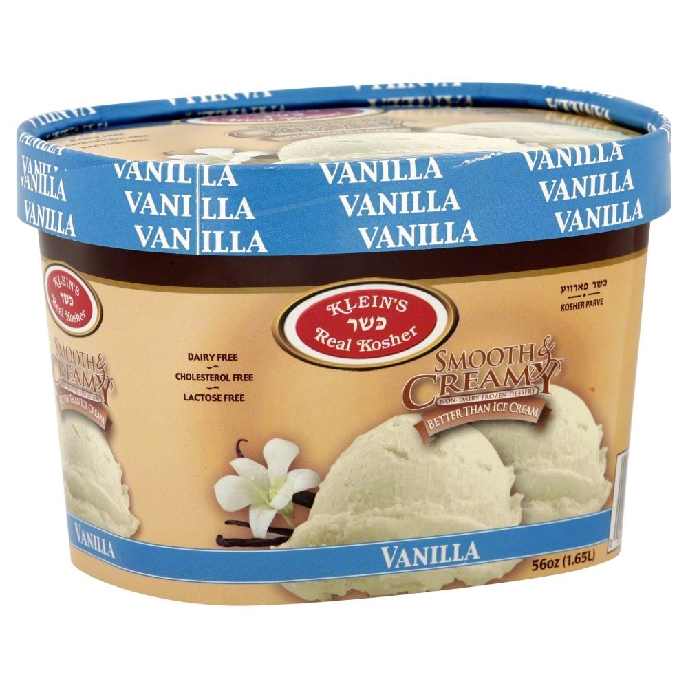 slide 1 of 1, Klein's Real Kosher Smooth & Creamy Vanilla Ice Cream, 56 oz