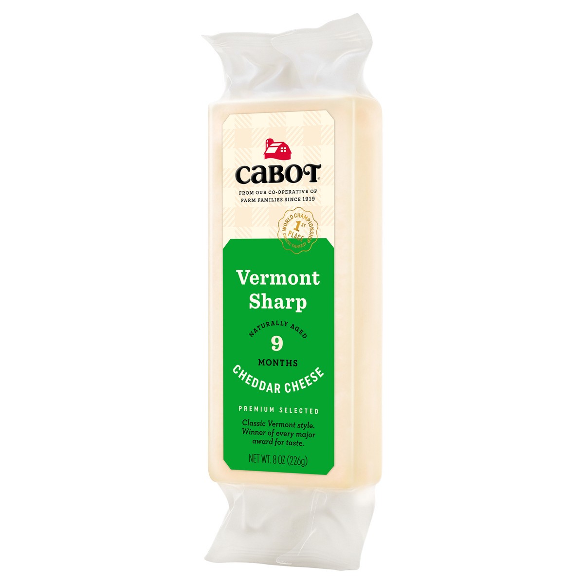 slide 5 of 7, Cabot Vermont Sharp White Cheddar Cheese 8 oz, 8 oz