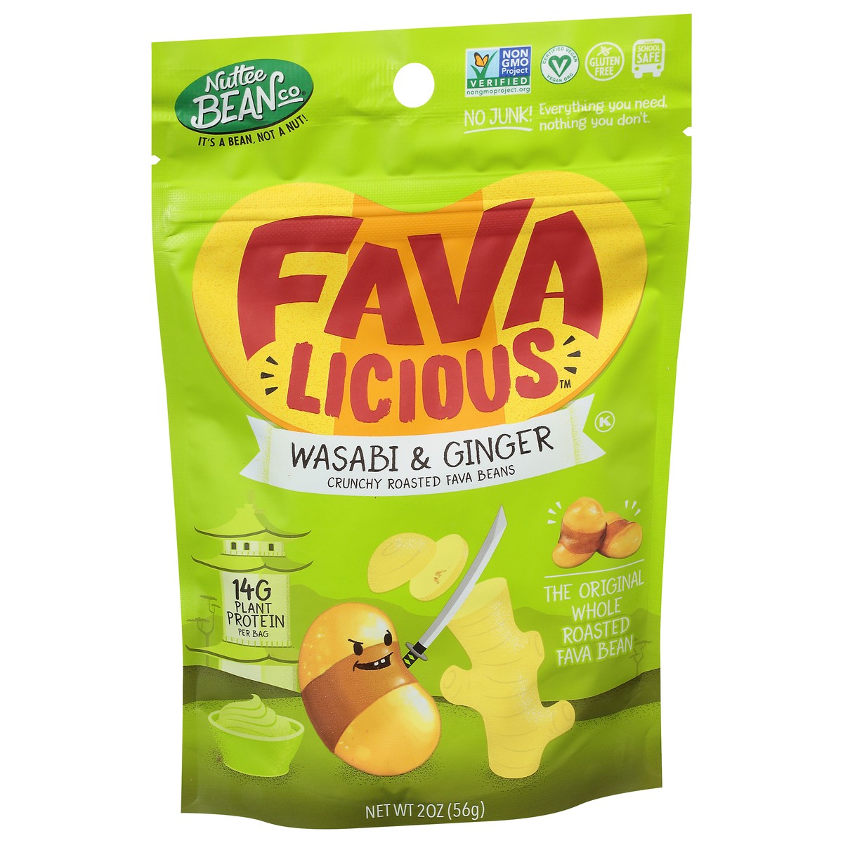 slide 13 of 14, Nuttee Bean Co Favalicious Crunchy Roasted Wasabi & Ginger Fava Beans 2 oz, 1 ct