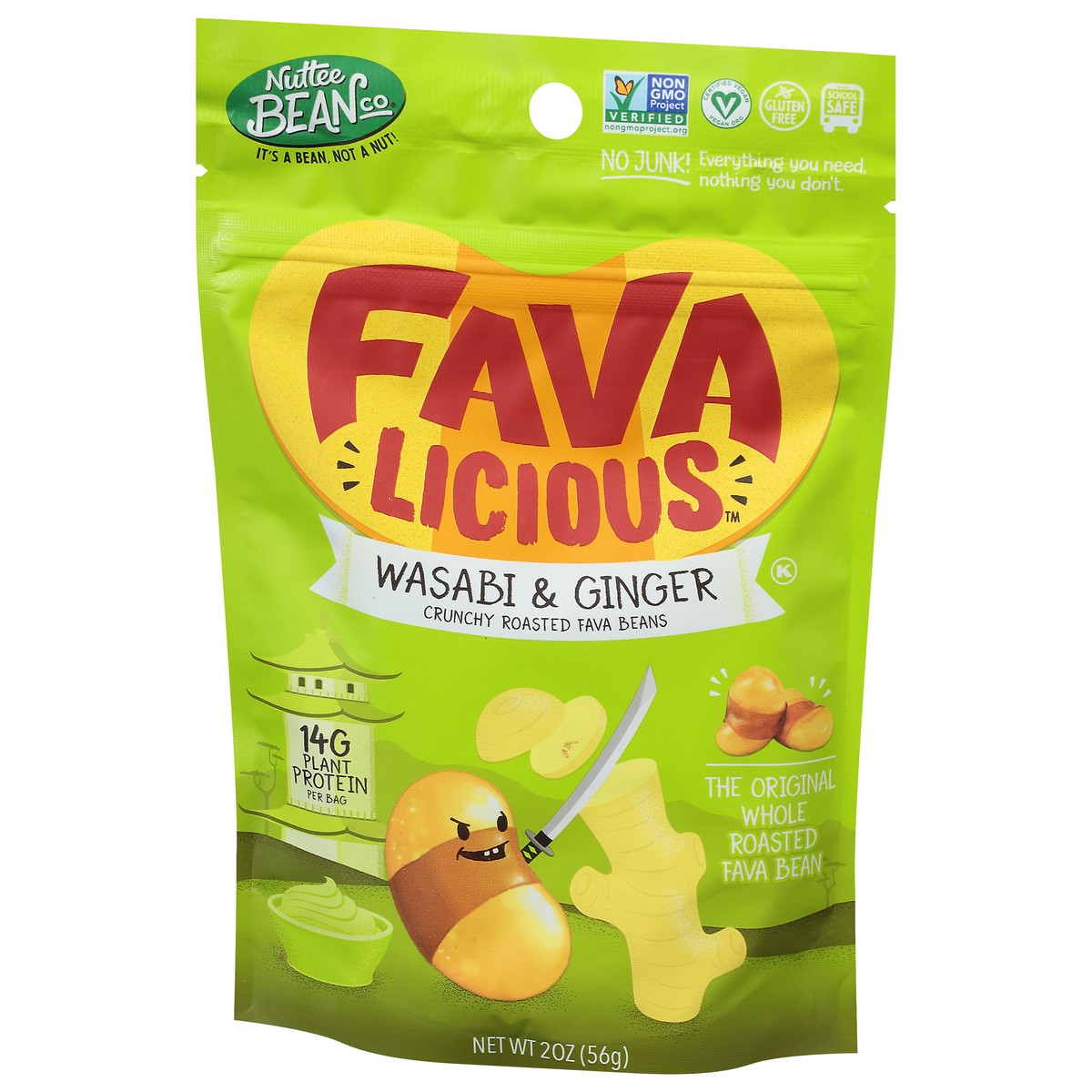 slide 6 of 14, Nuttee Bean Co Favalicious Crunchy Roasted Wasabi & Ginger Fava Beans 2 oz, 1 ct