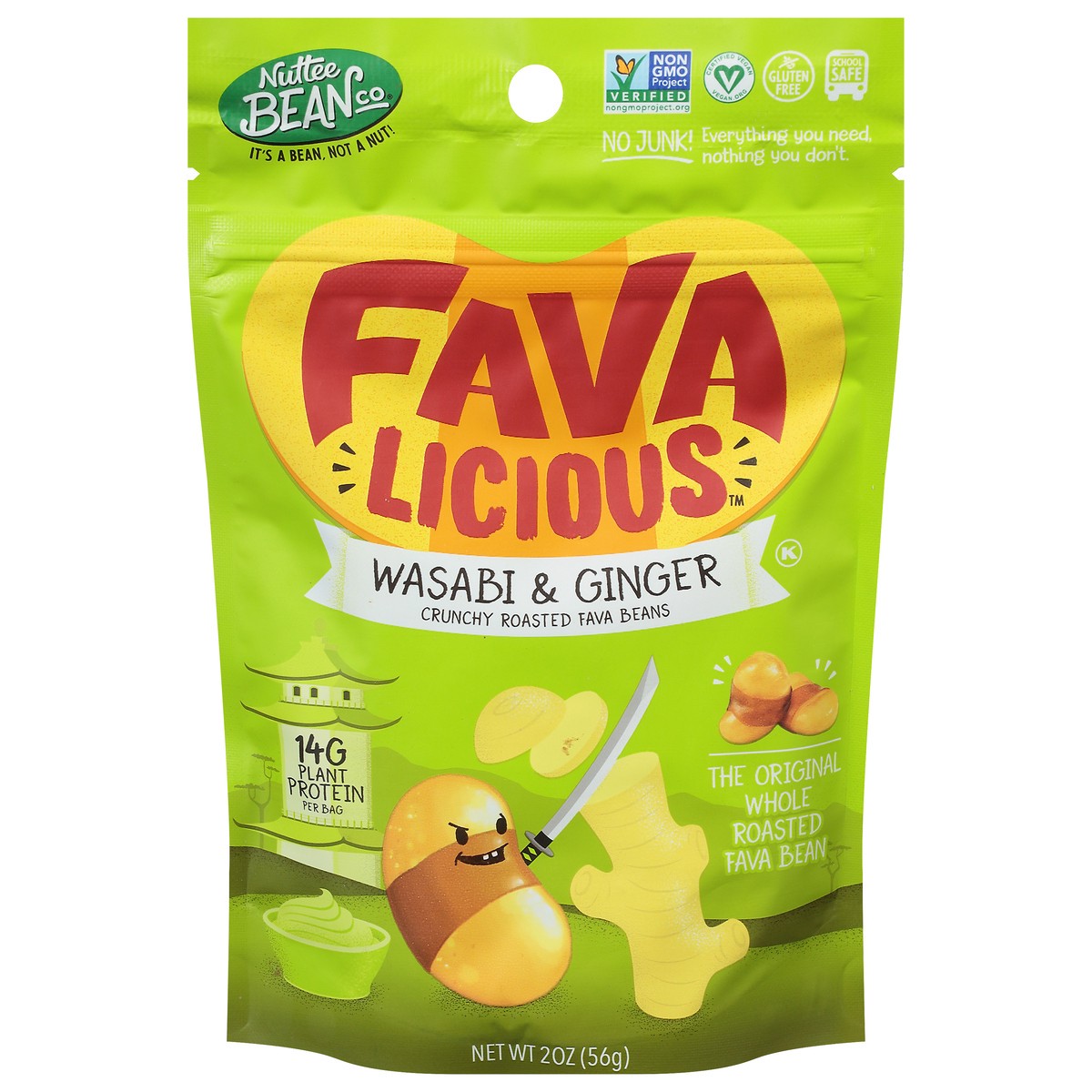 slide 11 of 14, Nuttee Bean Co Favalicious Crunchy Roasted Wasabi & Ginger Fava Beans 2 oz, 1 ct