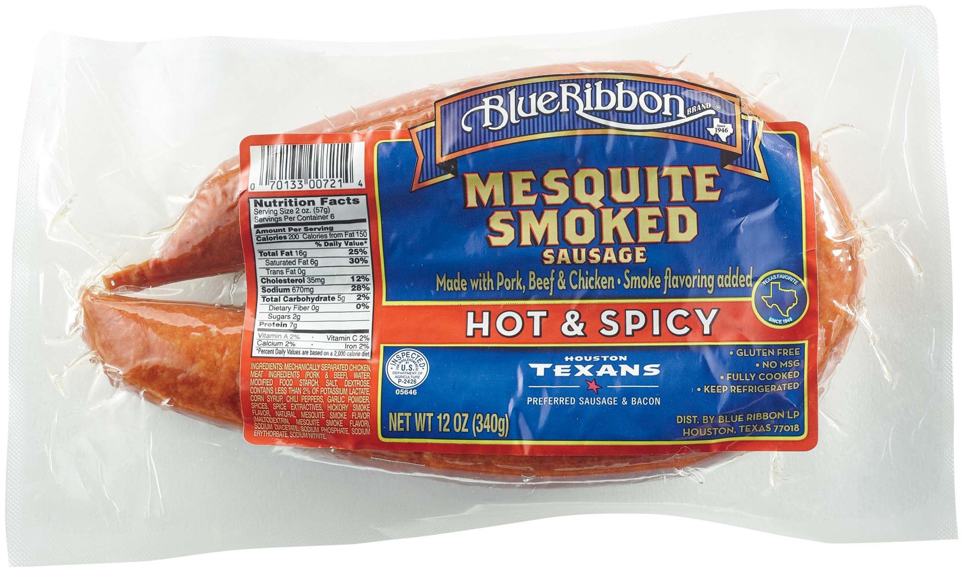 slide 1 of 1, Blue Ribbon Mesquite Smoked Hot & Spicy, 12 oz