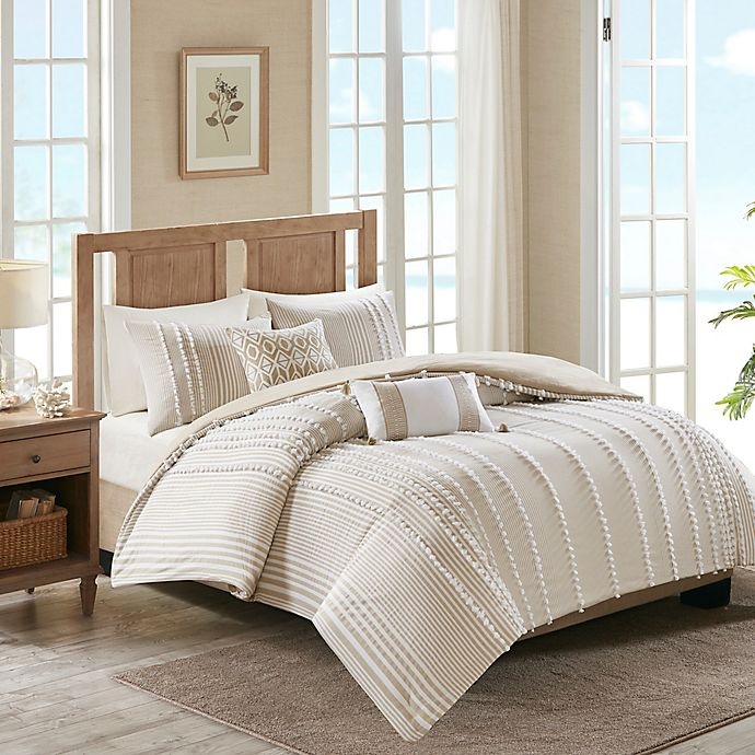 slide 1 of 4, Harbor House Anslee King Reversible Duvet Cover Set - Taupe, 1 ct