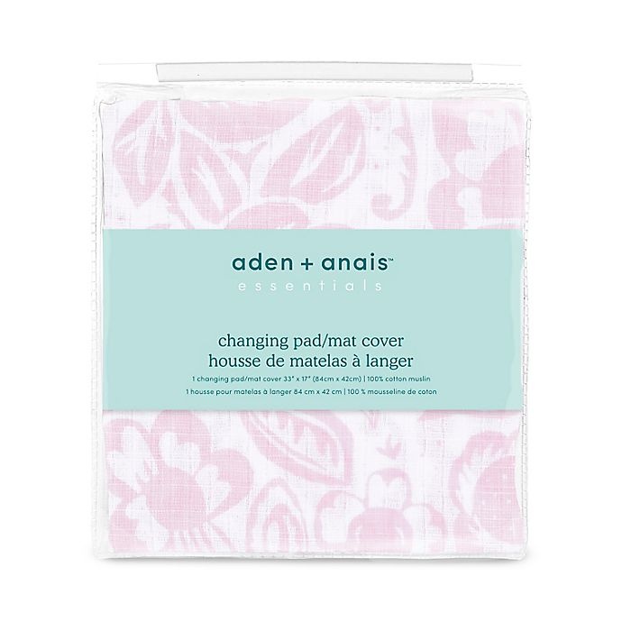 slide 2 of 2, aden + anais essentials Damsel Cotton Changing Pad Cover - Pink, 1 ct