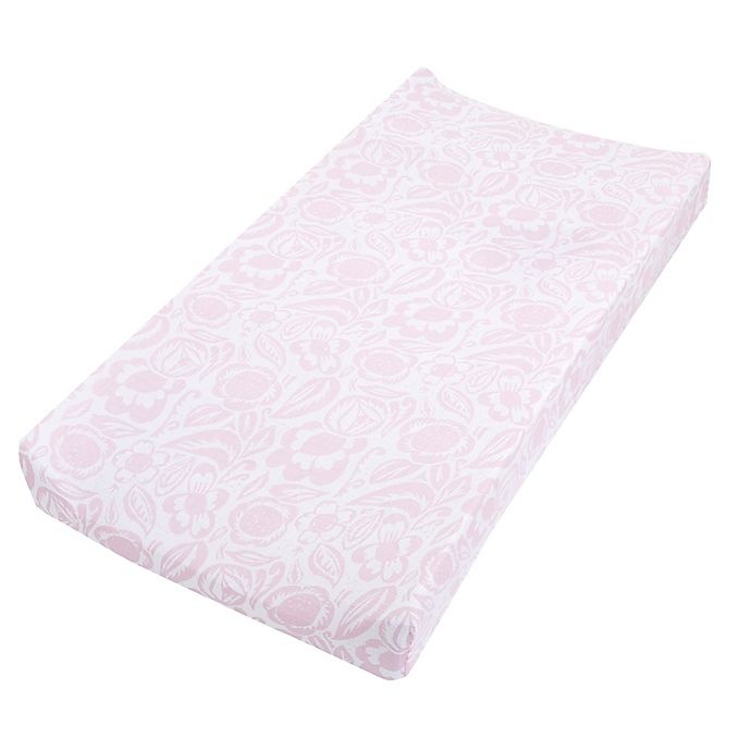 slide 1 of 2, aden + anais essentials Damsel Cotton Changing Pad Cover - Pink, 1 ct