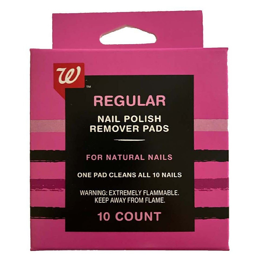 slide 1 of 1, Walgreens Beauty Regular Nail Polish Remover Pads, 10 ct
