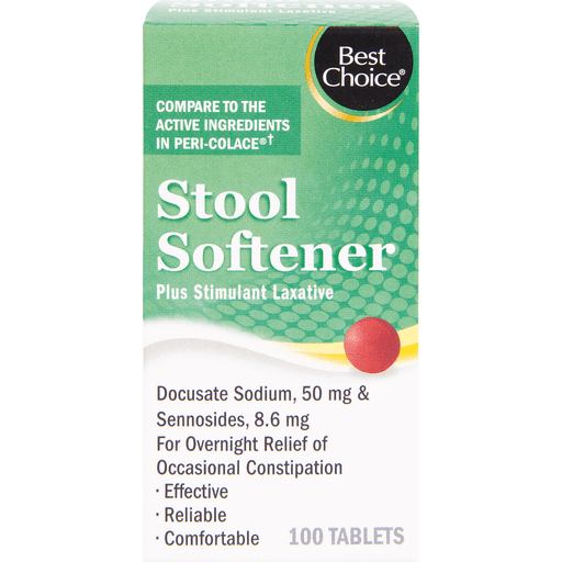 slide 1 of 1, Best Choice Docusate Sodium Stool Softener Lax, 100 ct