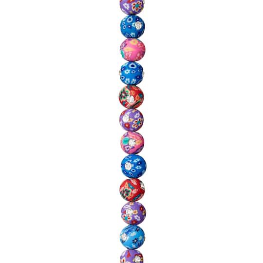 slide 1 of 3, Multicolor Rhinestone Clay Round Beads, 8mm By Bead Landing, 8mm