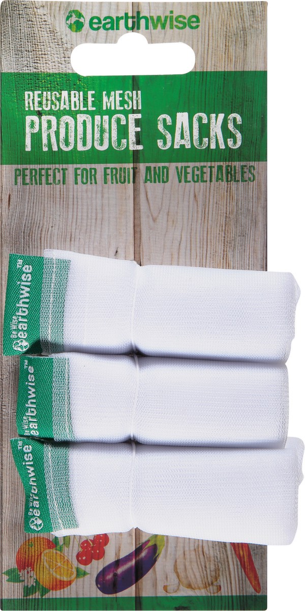 slide 1 of 12, Earth Wise Reusable Mesh Produce Sacks, 3 ct