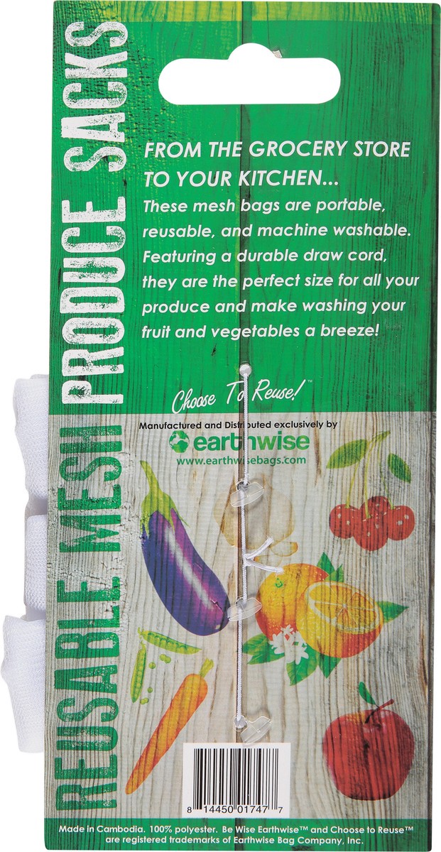 slide 10 of 12, Earth Wise Reusable Mesh Produce Sacks, 3 ct