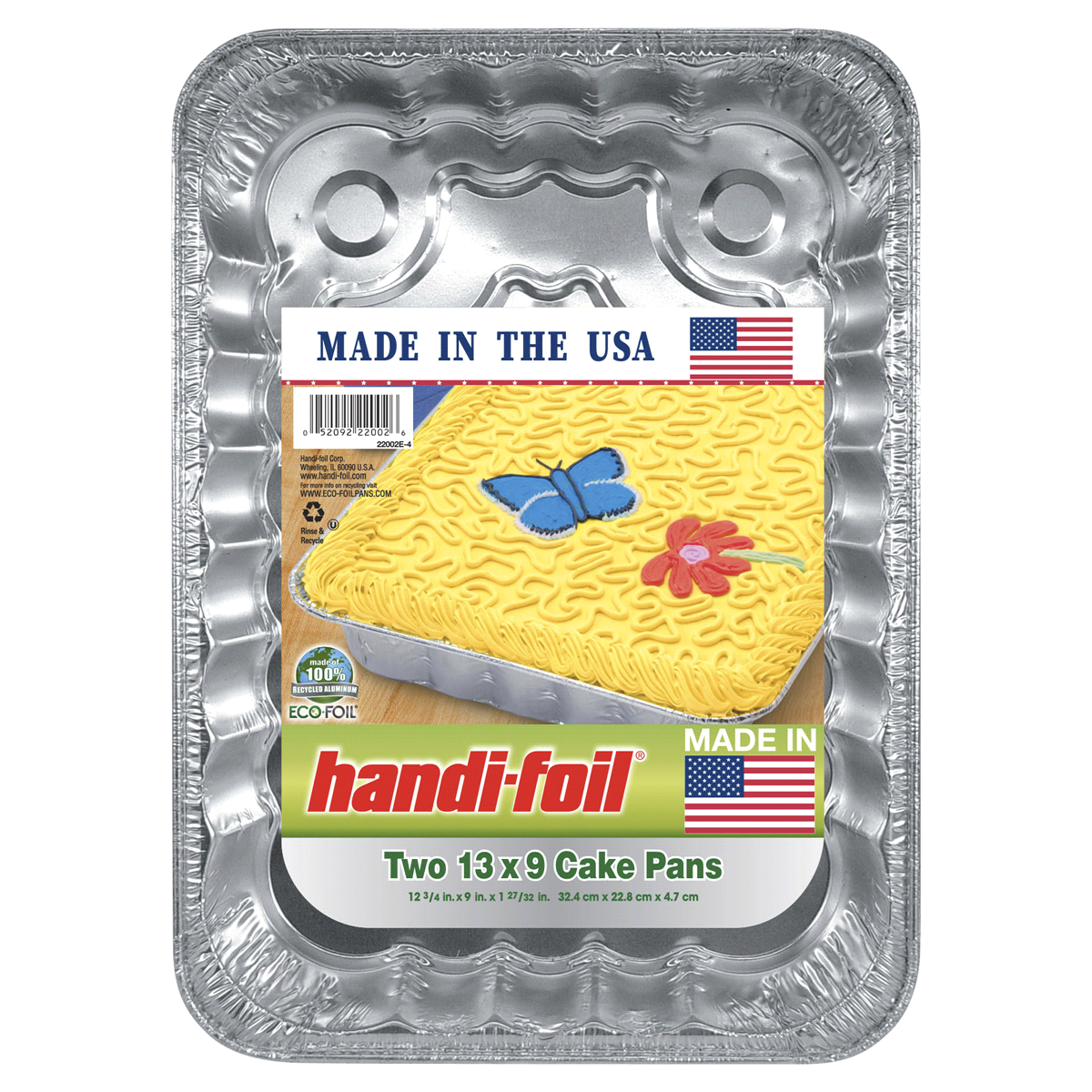 slide 1 of 3, Handi-foil Eco-Foil Cake Pans 13x9, 2 ct