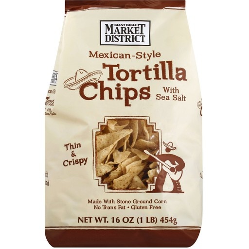 slide 1 of 1, Market District Mexican-Style Tortilla Chips With Sea Salt, 16 oz