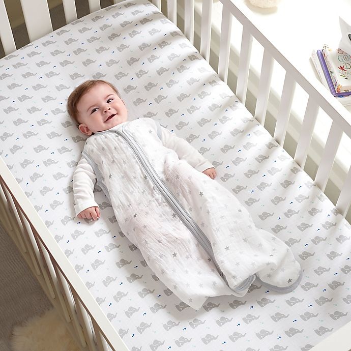 slide 3 of 3, aden + anais Fitted Crib Sheet - Baby Star, 1 ct