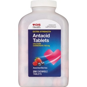 slide 1 of 1, CVS Health Extra Strength Chewable Antacid Tablets Assorted Berries, 250 ct