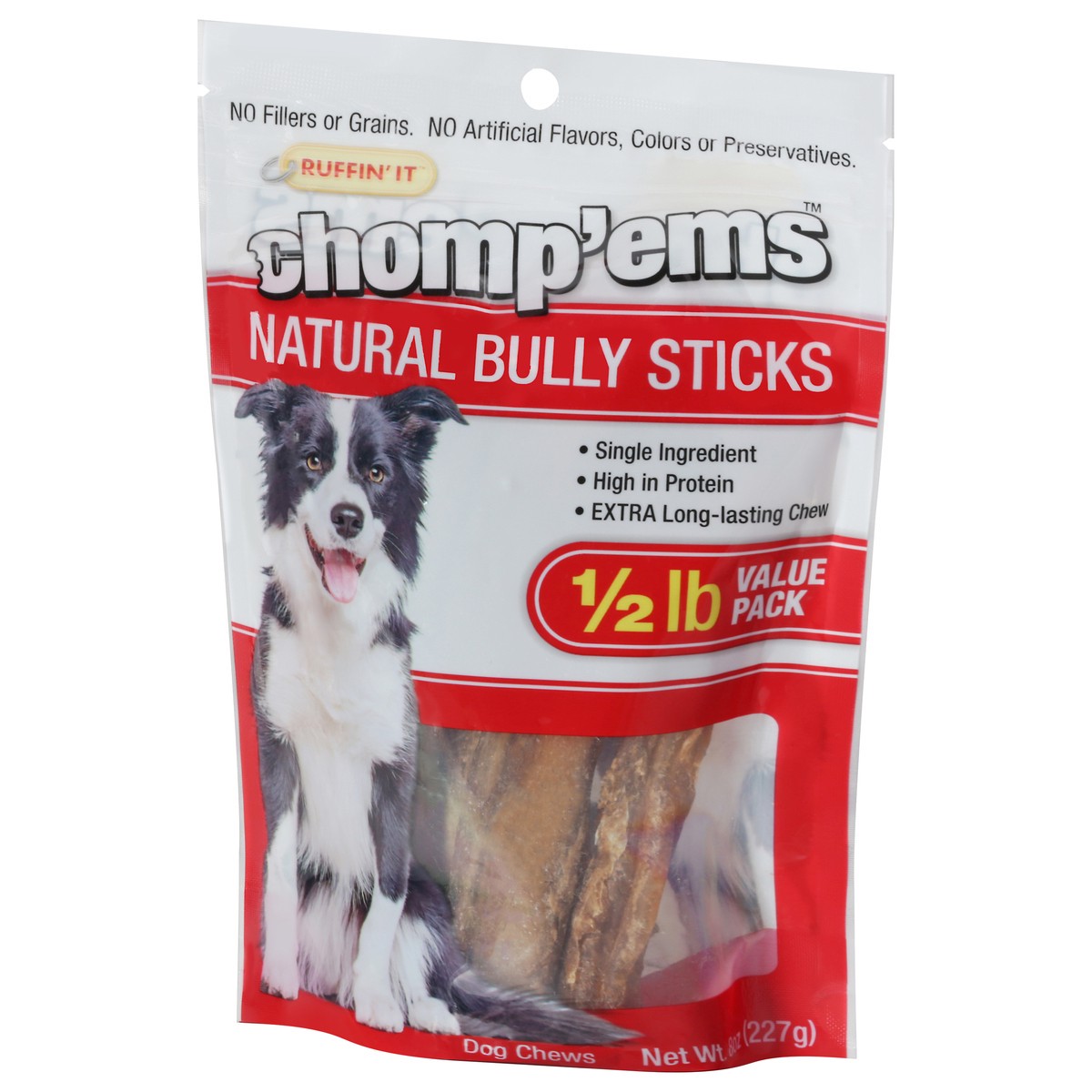 slide 11 of 11, Ruffin' It Chomp''ems Value Pack Natural Bully Sticks Dog Chews 8 oz, 8 oz