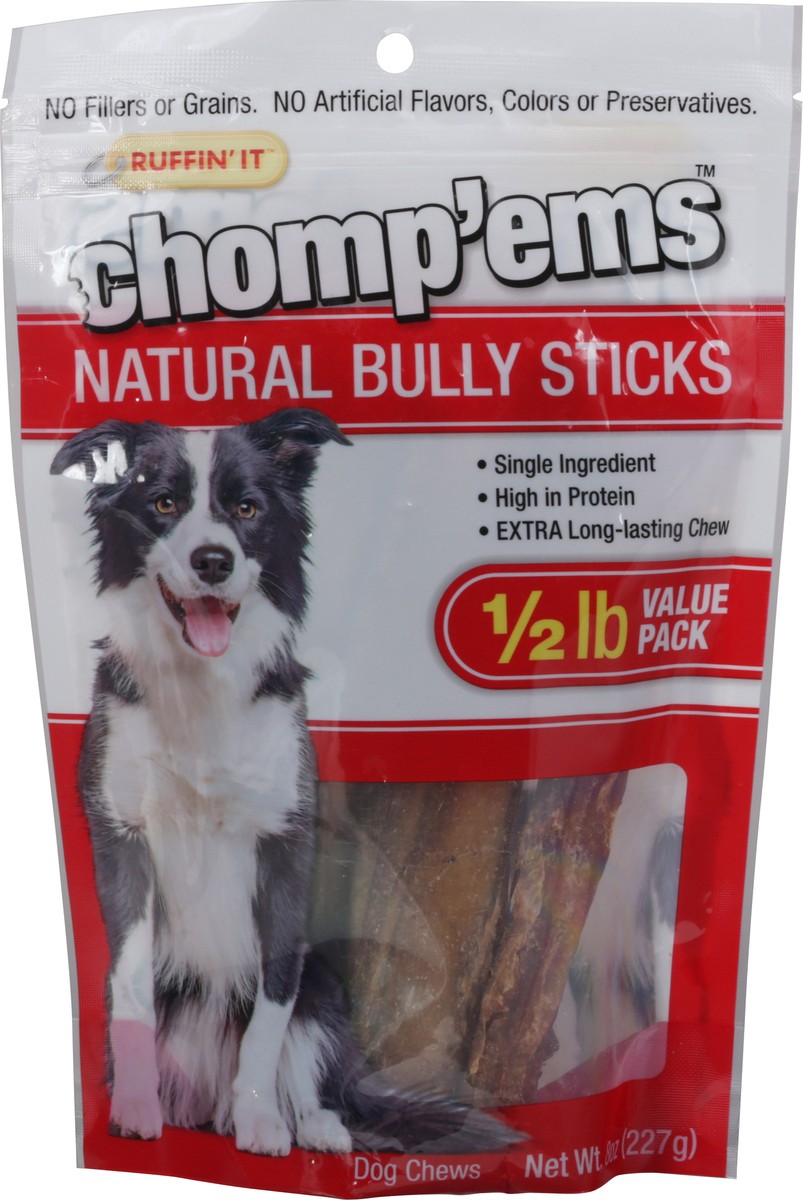 slide 6 of 11, Ruffin' It Chomp''ems Value Pack Natural Bully Sticks Dog Chews 8 oz, 8 oz