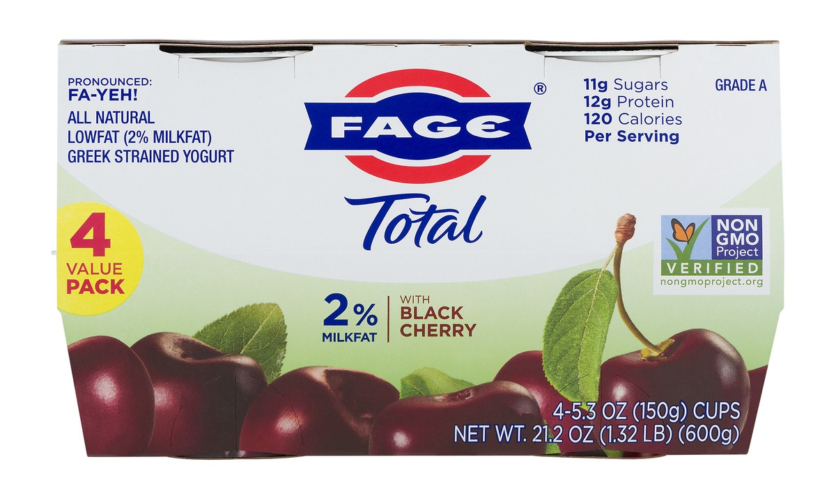 slide 1 of 11, Fage Low Fat Greek Yogurt With Cherry, 4 ct; 5.3 oz