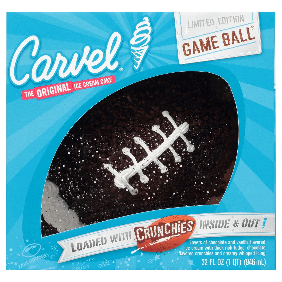 slide 11 of 12, Carvel Limited Edition Holiday Football Ice Cream Cake 4-32 fl. oz. Box, 8.13 lb