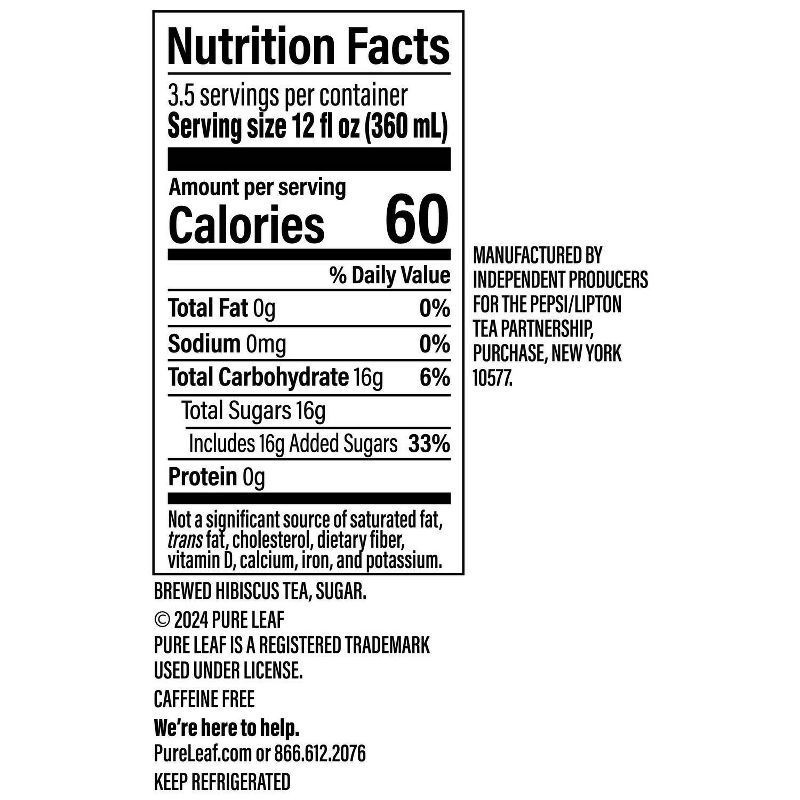 slide 3 of 3, PURE LEAF Hibiscus Herbal Iced Tea - 42 fl oz, 42 fl oz