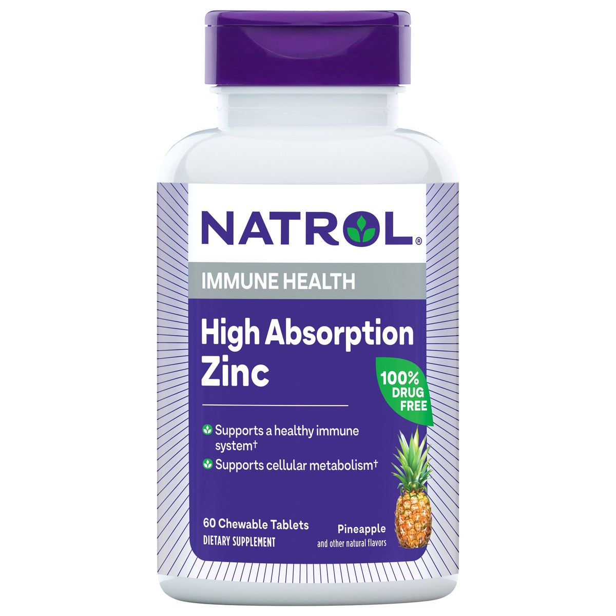 slide 1 of 13, Natrol High Absorption Zinc, Supports Immune Health and Cellular Metabolism, Chewable Tablets, 60 Count, 60 ct