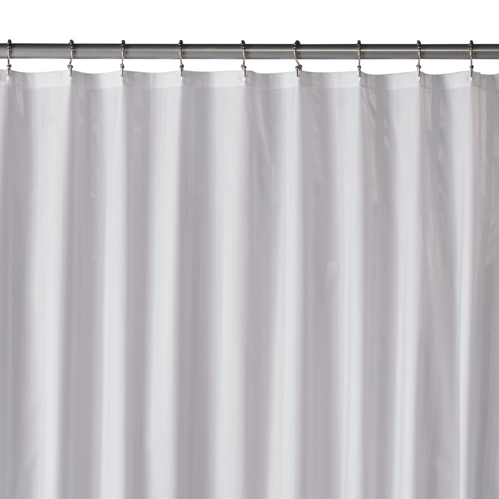 slide 1 of 1, HD Designs Satin Stripe Fabric Shower Curtain - White, 72 in x 72 in