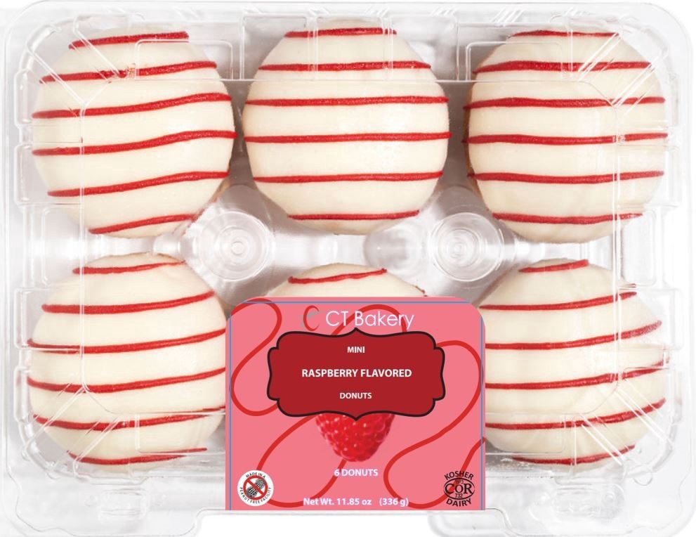 slide 1 of 1, Ct Bakery Raspbry Drizzle Mini Donuts 6Ct, 11.85 oz