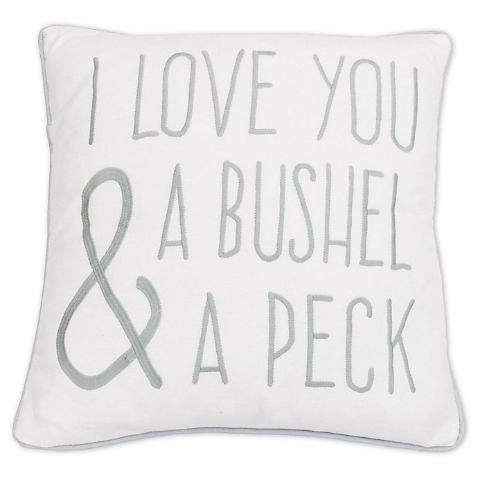 slide 1 of 1, Thro I Love You Embroidered Throw Pillow - White, 1 ct