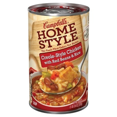 slide 1 of 2, Campbell's Homestyle Creole-Style Chicken With Red Beans & Rice Soup, 18.6 oz