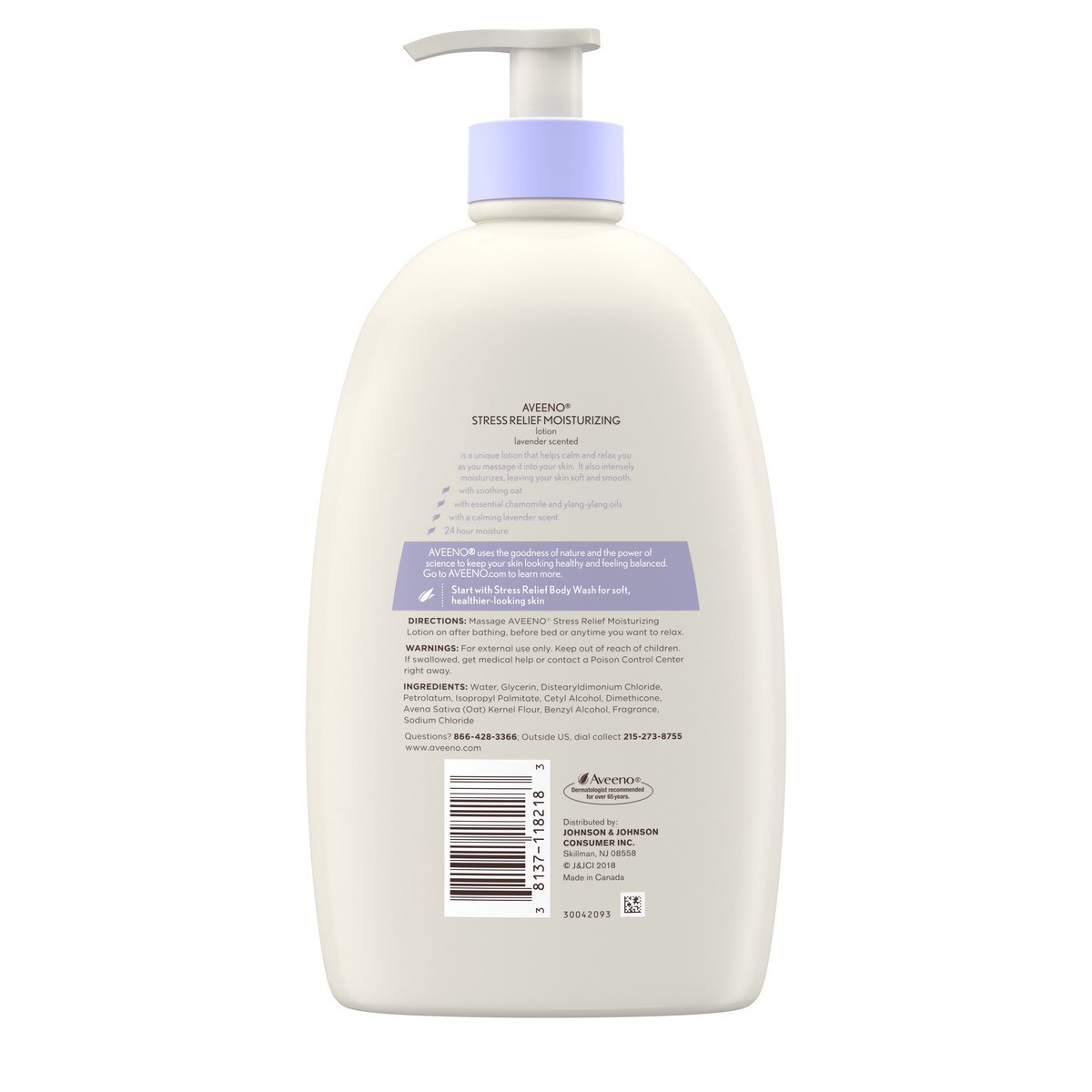 slide 5 of 6, Aveeno Stress Relief Moisturizing Body Lotion with Lavender Scent, Natural Oatmeal to Calm & Relax, Non-Greasy Daily Stress Relief Lotion, 33 fl. oz, 33 fl oz