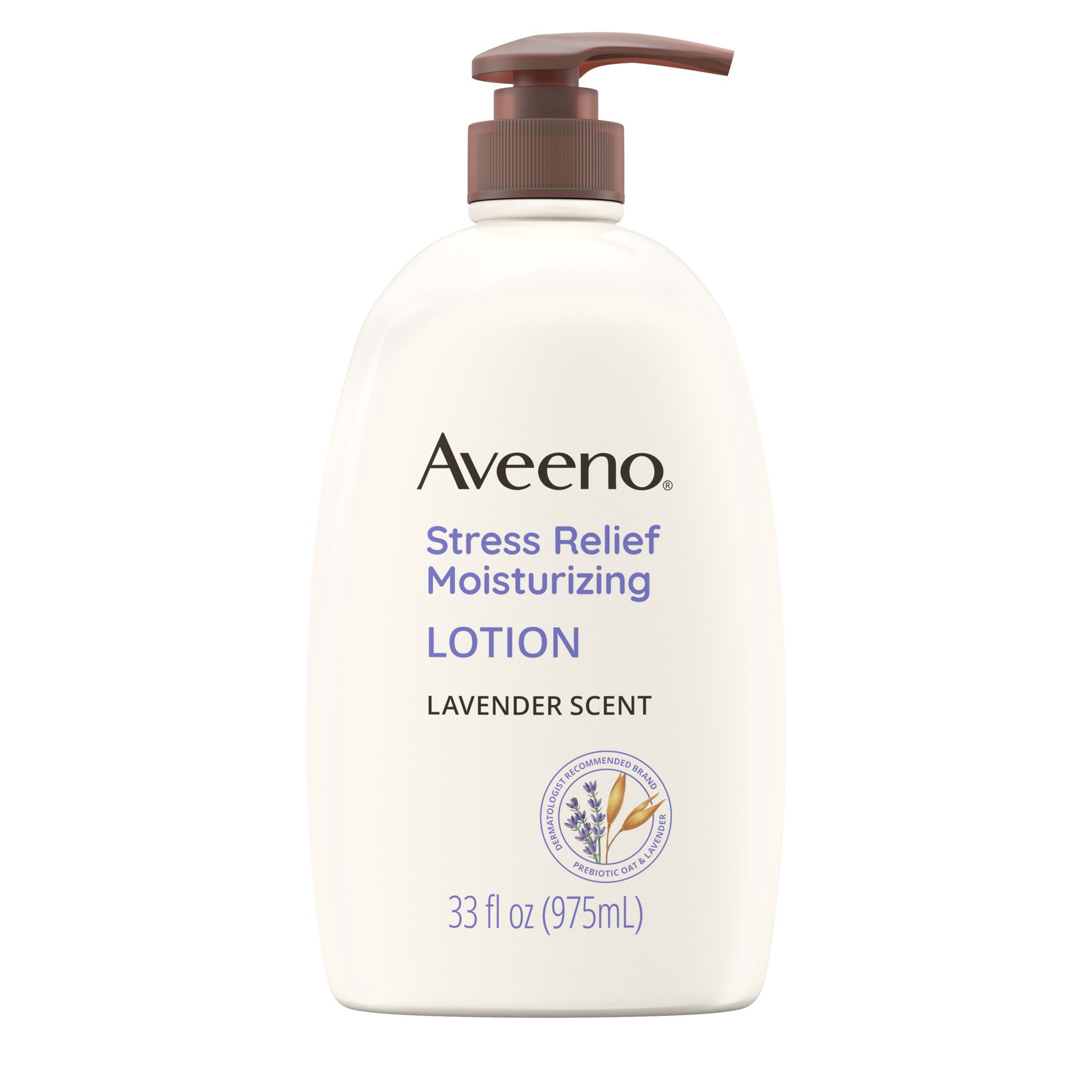 slide 1 of 6, Aveeno Stress Relief Moisturizing Body Lotion with Lavender Scent, Natural Oatmeal to Calm & Relax, Non-Greasy Daily Stress Relief Lotion, 33 fl. oz, 33 fl oz