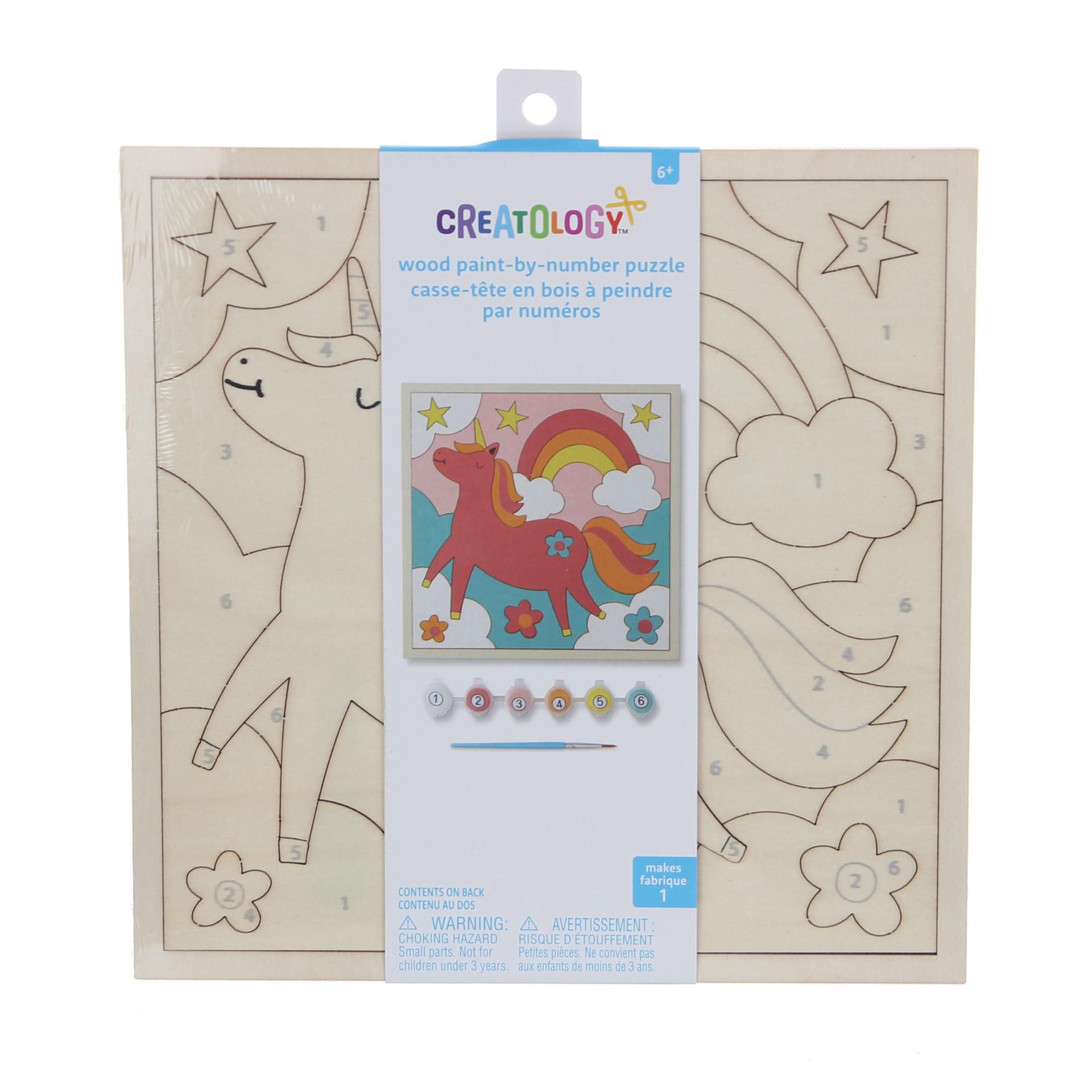 slide 2 of 4, Fantasy Wood Paint-By-Number Puzzle Kit By Creatology, 8 in x 8 in