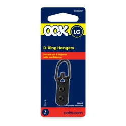 Hillman Ook D-Ring Large Black - 2 pc
