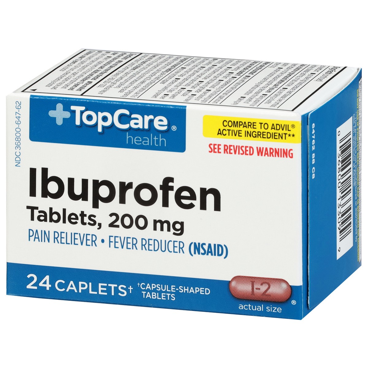 slide 8 of 9, TopCare TOP CARE Topco Associates Ibuprofen Tablets, 24 ct